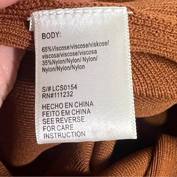 NWT Lucca Chic Brown Midi Dress with Side Slit Knit NEW - Picture 6 of 9